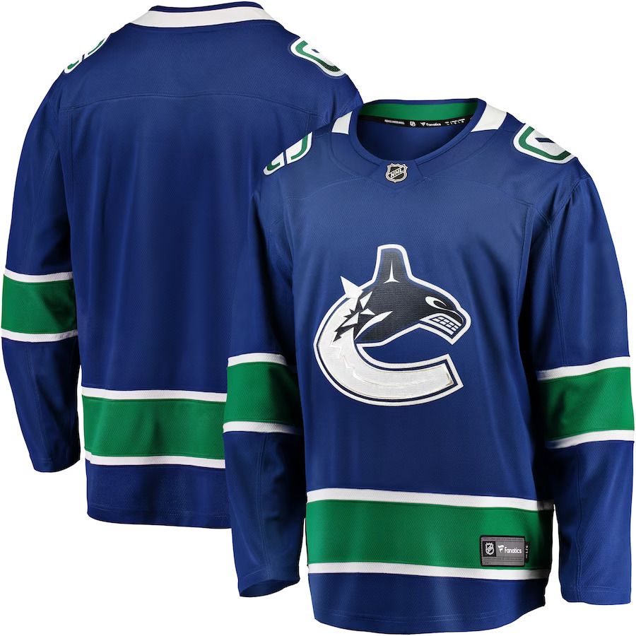 Men Vancouver Canucks Fanatics Branded Blue Home Team Breakaway NHL Jersey